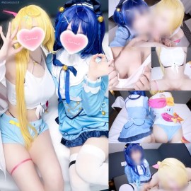 [Aliceholic13] [小恶魔美乳辣妹 x 松垮量产婊子 cosplayer 快感淫语 3P] 「输吧♡输输吧！」被想要当声优的厚脸皮 cosplayer 彻底打败♡ 关机让他们明白生○男的性爱♡